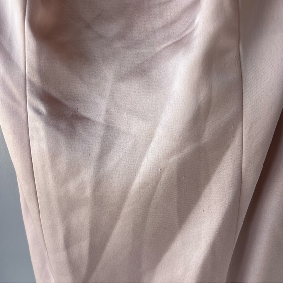 DRAPED COWL-BACK PRINCESS LINE DRESS WITH FRONT SLIT IN CAMEO - Picture 4 of 11